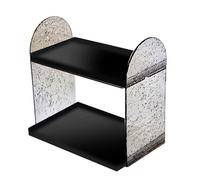 Segrehy Organizzatore da scrivania Scaffale di stoccaggio a doppio strato Supporto da tavolo trasparente Supporto per articoli di cancelleria Organizzatore cosmetico Dormitorio per (Nero lucido)