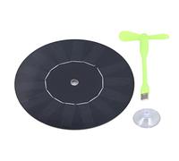 Segrehy Piccolo ventilatore per auto USB Ventilatore in silicone monocristallino rotondo ad energia solare per l'eliminazione degli odori dell'auto e la circolazione dell'aria 5W 160mm