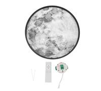 Segrehy Plafoniera a LED Modello Luna Luminosità regolabile moderna Temperatura colore Telecomando APP Dimmerabile Apparecchio di illuminazione per montaggio a incasso per camera da letto (Nera)