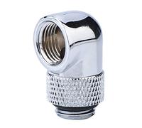 Segrehy Raccordo per Tubo Rotante da 90 Gradi, connettore a Gomito con Filettatura G1/4 per Raffreddamento ad Acqua del PC, Materiale in Ottone con Anello in Silicone, Installazione (Argento)
