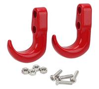Segrehy RC Hookler Hook Metal Bumper Auto Gancio Durevole Autentico Traino Decorazione per Un Gancio di Traino per assiale SCX24 1/24 Auto RC Ironia 16x11mm 2pcs (Rosso)