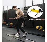 Segrehy Speed Agility Kit di Allenamento Scala di Calcio con 12 pioli Regolabili agilità Resistenza al Paracadute 12 Coni 4 Pali per Calcio Basketball Baseball Hockey Attrezzatura di
