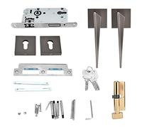 Segrehy Split Door Lock Handle Kit Modern Anti Theft Door Lockset Mechanical Lock Hardware for Home Bedroom Bathroom Office Zinc Alloy Copper 35 50mm