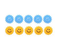 Segrehy Summo per Vibrazioni a Tennis in Silicone smorzatore Ammortizzatore 10pc Design Girasole Comodo Impugnatura per i Giocatori di Tennis Consegna Casuale Giallo Blu 1.1x0.3in