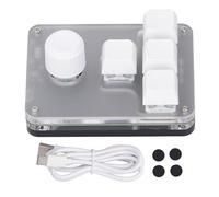 Segrehy Tastiera meccanica 4 tasti 1 tastiera blu programmabile a manopola con rgb luce bianca 5v 1a per attività di gioco e attività di ufficio ABS materiale acrilico