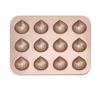 Segrehy Teglia per muffin a forma di castagna Teglia da forno antiaderente in acciaio al carbonio a 12 fori per budini Dessert Riunioni di famiglia