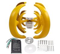 Segrehy Turbina a turbina eolica Tipo Assi Verticali Assi 4 Blade Produttore di elettricità 1200W Generatore di energia eolica ad Alta efficienza per la sorveglianza della Nave Domestica (48v)