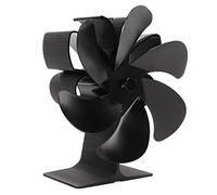 Segrehy Ventilatore Della Stufa Alimentato A Calore Ecologico Non Elettrico Autoavviante Resistenza Alle Alte Temperature Risparmio Energetico Nero 6 Lame In Lega Di Alluminio Per Forni A