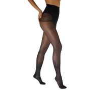 SEGRETA 00029 (Nero, L) Collant Donna Compressione Graduata, Anticellulite, Snellente, con Acido Ialuronico, 11-14 mmHg