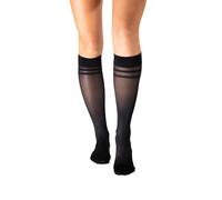 SEGRETA 00042 (Nero, M) Gambaletto con Compressione Graduata Donna 12-16 mmHg, Snellente Anticellulite, con Acido Ialuronico