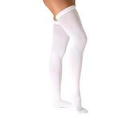 SEGRETA 00053 (Bianco, XL) Calze Antitrombo Donna e Uomo Post Operatoria, Autoreggenti Anti Embolo con Punta Ispezionabile, per Degenza, Antiembolismo, Compressione Graduata 18-23 mmHg