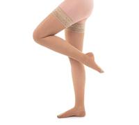 SEGRETA 00145 (Chamois, M) Calze Autoreggenti Compressione Graduata, Donna e Uomo, con Morbida Banda di Silicone in Pizzo, 18-22 mmHg