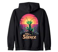 Segui Il Silenzio Pregando Mantide Tramonto Arte Felpa con Cappuccio