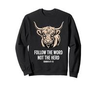 Segui la Parola e Non la mandria Christian Cow Bibbia Verse Felpa