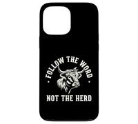 Segui la parola non mandria Highland Cow Spirit Custodia per iPhone 13 Pro Max