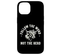 Segui la parola non mandria Highland Cow Spirit Custodia per iPhone 14