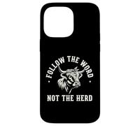 Segui la parola non mandria Highland Cow Spirit Custodia per iPhone 14 Pro Max