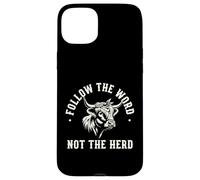Segui la parola non mandria Highland Cow Spirit Custodia per iPhone 15 Plus
