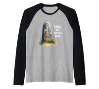 Segui Le frecce 2026 Camino De Santiago Blu Acquerello Maglia con Maniche Raglan