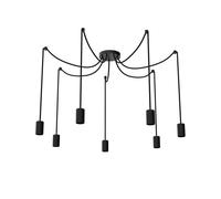 SEGULA Lampada a sospensione Spyder 7 Wave, nera, a 7 luci Segula