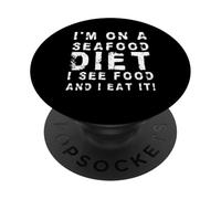 Seguo una dieta a base di pesce, vedo il cibo e lo mangio! | Sarcastico PopSockets PopGrip Adesivo