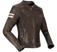 Segura Romeo Giacca in pelle da moto da donna, bianco-marrone, taglia 42 per donne