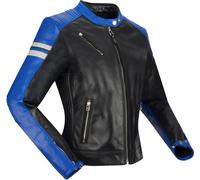 Segura Romeo Giacca in pelle da moto da donna, nero/blu/bianco, Taglia 46