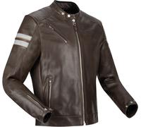 Segura Romeo Giacca in pelle da moto, marrone/bianco, Taglia 3XL