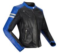 Segura Romeo Giacca in pelle da moto da donna, nero-bianco-blu, taglia 46 per donne