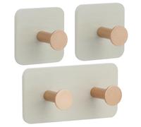 Segus Bambù Gancio Adesivo, 3 Pezzi Ganci Adesivi Bagno, Appendiabiti da Parete, per Asciugamani, Vestiti, Cappelli, Sciarpe (Grigio)