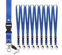 Segus Cordino del Collo Blu, 10 Pezzi Laccio con Fibbia Aragosta Rimovibile, Lanyards Catenelle Collo in Imitazione di Nylon, Accessori per Portabadge, Carte d'identità, Impresa, Scuole e Ospedali
