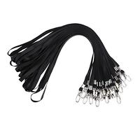 Segus Cordino del Collo Nero, 20 Pezzi Laccio con Fibbia Metallica Girevole, Lanyards Catenelle in Imitazione di Nylon, Accessori per Chiavi, Fischietti, Carte d'identità, Impresa, Scuole e Ospedali