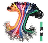 Segus Cordino Porta Badge da Collo, 100 Pezzi Lanyard con Chiusura di Sicurezza, Laccio Portachiavi con Clip in Metallo, Lanyard Collo Infermiere, Impiegati, Appassionati di Outdoor