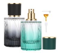 Segus Decanter per profumo, 2 nebulizzatori per profumo da 50 ml, in vetro, per viaggi di lavoro, nebulizzatore portatile per profumi