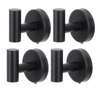 Segus Gancio Accappatoio Doccia, 4 Pezzi Appendino da Muro, Attaccapanni da Parete in Acciaio Inox, Ganci Nero per Chiavi, Cappelli, Vestiti, Sciarpe