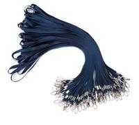 Segus Laccio Portachiavi, 50 Pezzi Cordino da Collo, Cordini Porta Badge da Collo, Portachiavi Cordino in Imitazione di Nylon, Lanyard con Gancio Girevole per Impresa, Scuole (Blu Scuro)