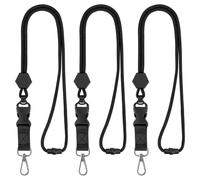 Segus Lanyard, 3 Pezzi Laccetti Porta Badge, Laccio Portachiavi con Chiusura Sicurezza Antisoffocamento, Cordino da Collo con Lunghezza Regolabile, per Ospedali, Impresa, Scuole (Nero)