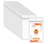 Segus Porta Tessere Plastica, 20 Pezzi Porta Badge Trasparente, Impermeabili, Portabadge Verticale per Id Carte, Licenze, Carta Dell'autobus