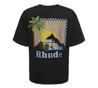 SEGY8876S RHUDE Summer Coconut Tree Racing Moonlight Tropics T-Shirt Black XXL