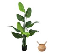 SEHAUSEU Uccello del paradiso artificiale pianta 170 cm, palma tropicale artificiale con 11 foglie, piante artificiali in vaso per interni ed esterni, soggiorno, ufficio, giardino, decorazione moderna