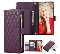 SEHEYA Custodia a Libro per Google Pixel 10 Pro XL Cover, Viola | Borsetta Portafoglio Grande Capacità in Pelle PU Tasca con Cerniera Slot per Carte Fascia da Polso Supporto Fibbia Magnetica