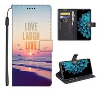 SEHEYA per Realme 15 Cover Libretto con Motivo Custodia Portafoglio a Libro Flip Case 3 Tasche Interne Fibbia Magnetica Protezione Caso, Spiaggia Al Tramonto