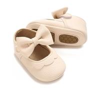 Sehfupoye Scarpe da ginnastica morbide da principessa antiscivolo per bambini Mary Jane Primavera scarpe 0-18 mesi fiocco fisso vita quotidiana foto, Beige 34, 0-6 mesi