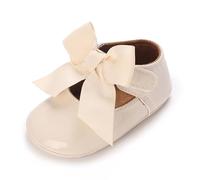 Sehfupoye Scarpe da ginnastica morbide da principessa antiscivolo per bambini Mary Jane Primavera scarpe 0-18 mesi fiocco fisso vita quotidiana foto, Beige 18, 6-12 mesi