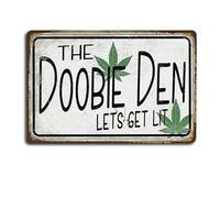 SEHINU Doobie Den Let's Get Lit Sign - Poster in metallo per decorazione della stanza Trippy, Stoner Room Decor Man Cave Bar e Weed Room, decorazione per la casa, bar, regalo amichevole (C162)