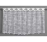 Sehlbach Tenda bistrot effetto in jacquard, Bianco, 140 x 60 cm, Texture elegante, Traslucida, Montaggio semplice, Tocco moderno, Atmosfera accogliente