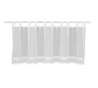 Sehlbach Tenda bistrot in voile con pizzo, Bianco, 140 x 45 cm, Eleganza senza tempo, Opaca, Traslucida, Accento romantico, Montaggio semplice