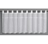 Sehlbach Tenda bistrot in voile con ricamo a ramoscello, Bianco, 135 x 45 cm, Ricamo ramoscello, Traslucido, Montaggio semplice, Certificato Oeko-Tex