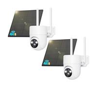 SEHMUA 4G LTE Telecamera Esterno senza Fili, Telecameras con Sim, 2K 360 PTZ Videocamera Sorveglianza senza WIFI con Pannello Solare e Batterie, Visione Notturna, PIR Rilevamento, IP66, 2 Pezzi