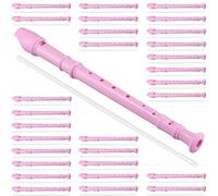 SEHOI Flauto soprano a 8 fori, confezione da 30, flauto per discesa, flauto musicale tedesco con asta di pulizia, flauti rosa per principianti, pratica per studenti, concerti scolastici